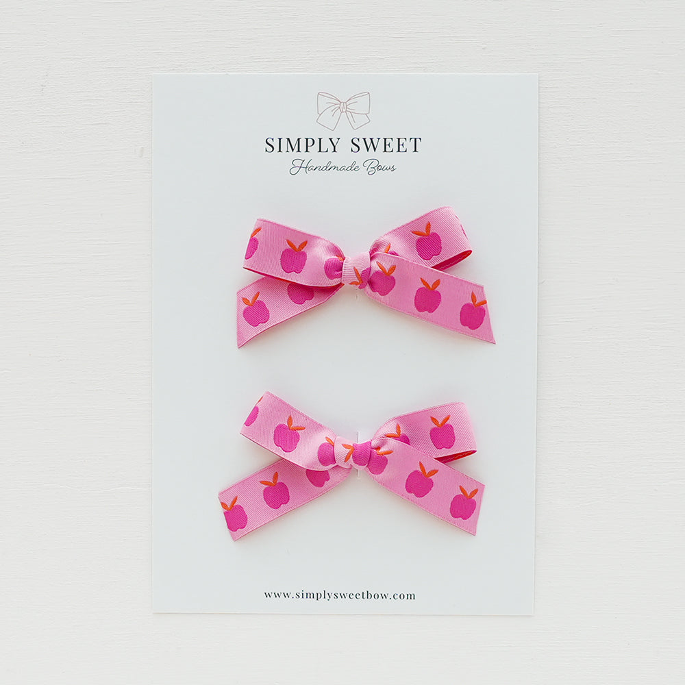 A is for Apple - Ribbon Pigtail Set