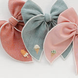 Cotton Candy - Embroidered Edged Bow