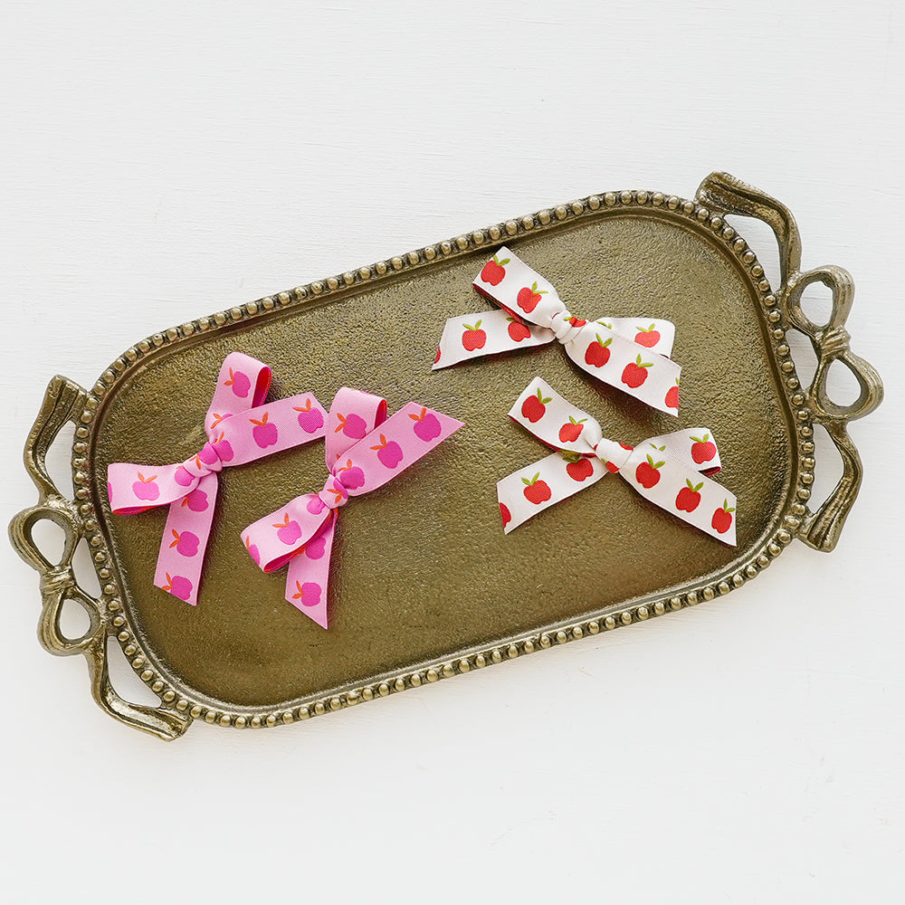 A is for Apple - Ribbon Pigtail Set