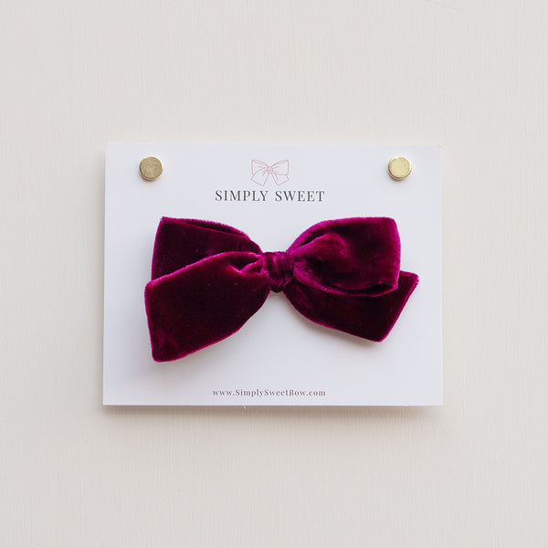 Berry - Velvet Knot Bow