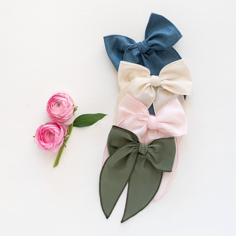 Chambray - Large Edged Bow