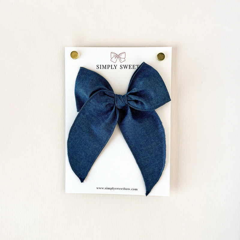 Chambray - Large Edged Bow