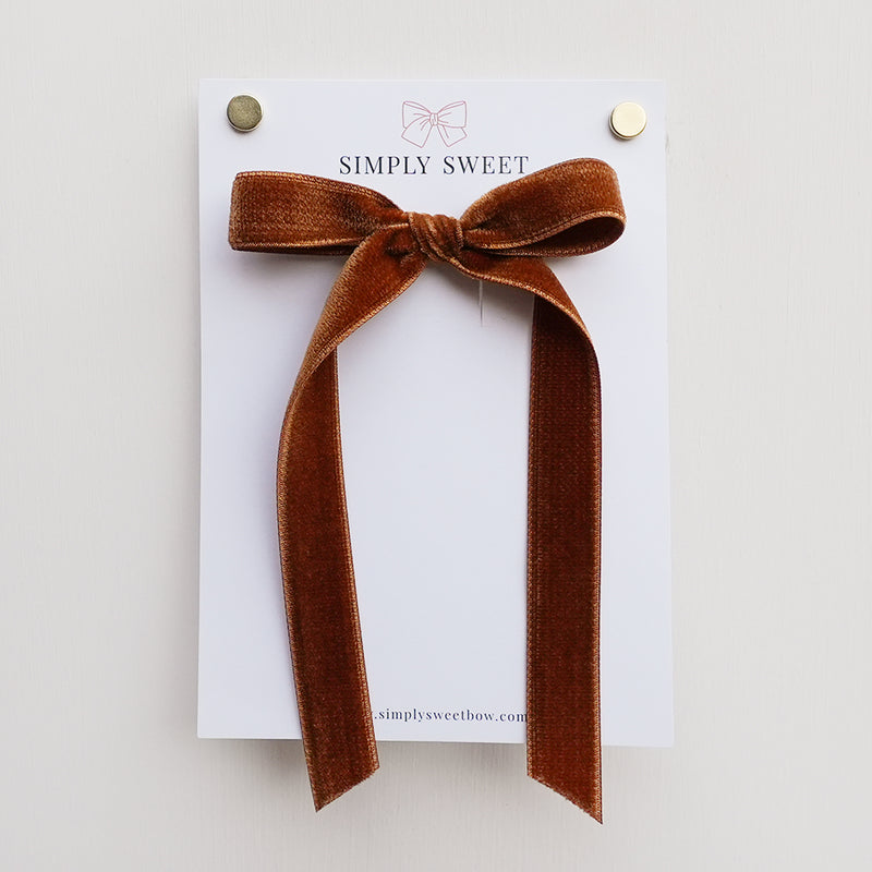 Copper Velvet - Big Girl Bow
