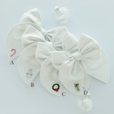 Holiday Embroidered Edged Bow