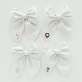 Holiday Embroidered Edged Bow