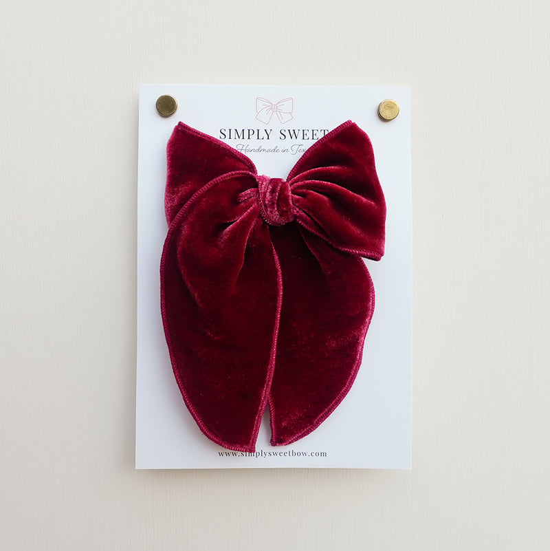 Garnet - Velvet Edged Bow