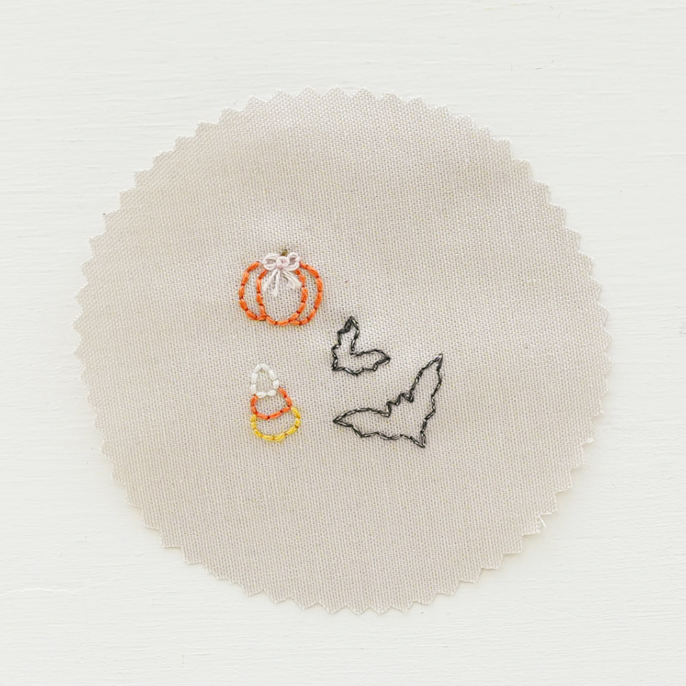 Beige - Embroidered Edged Bow