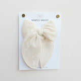 Latte - Velvet Edged Bow
