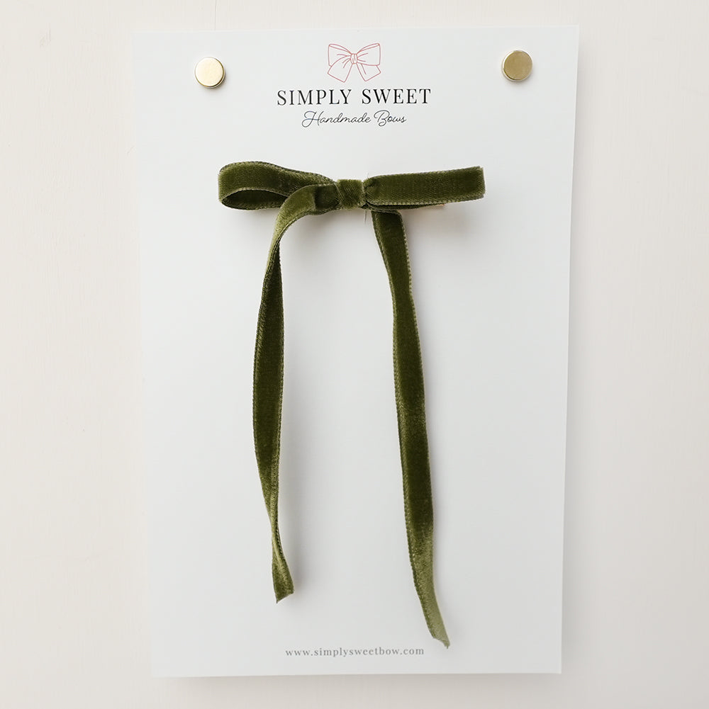 Moss - Velvet Big Girl Bow