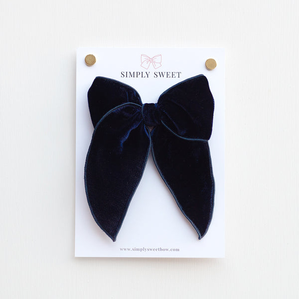 Sapphire - Velvet Edged Bow