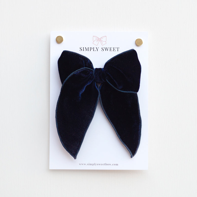 Sapphire - Velvet Edged Bow