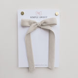 Silver Velvet - Big Girl Bow