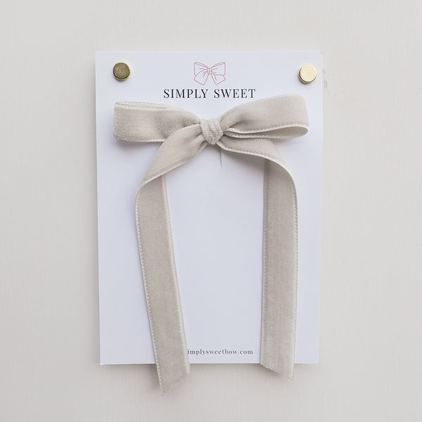 Silver Velvet - Big Girl Bow