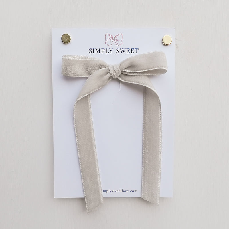 Silver Velvet - Big Girl Bow