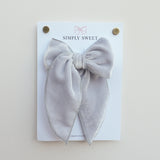 Silver Bells - Velvet Edged Bow