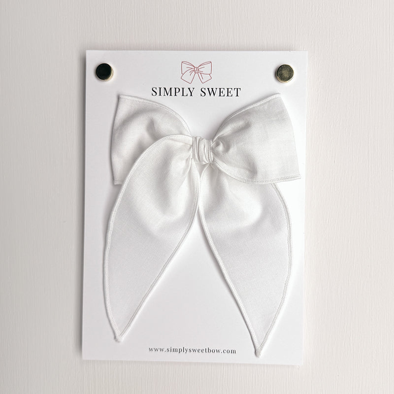 White - Large Edged Bow