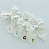 Holiday Embroidered Edged Bow