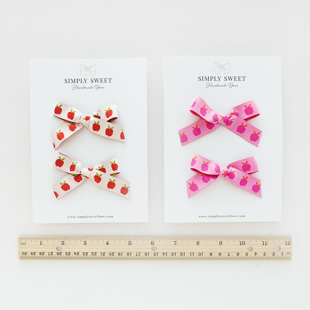 A is for Apple - Ribbon Pigtail Set
