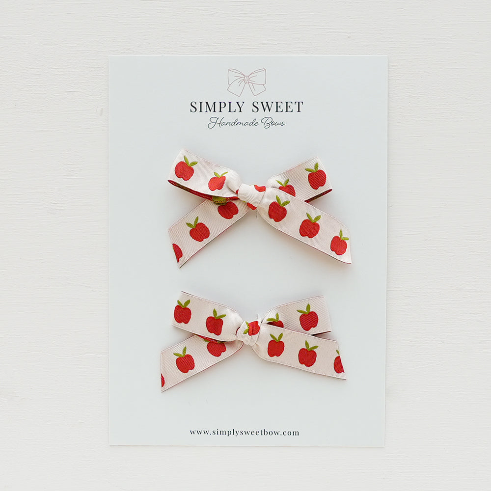 A is for Apple - Ribbon Pigtail Set